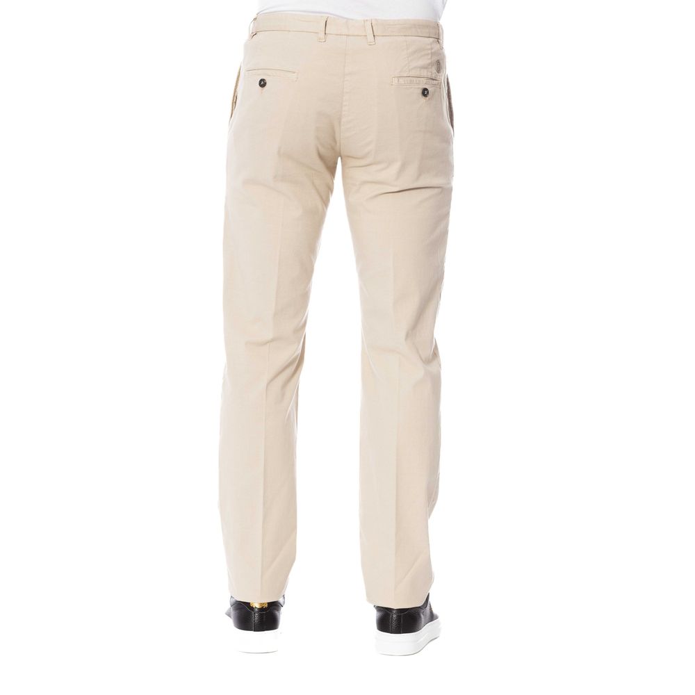 Beige Cotton Men's Pants