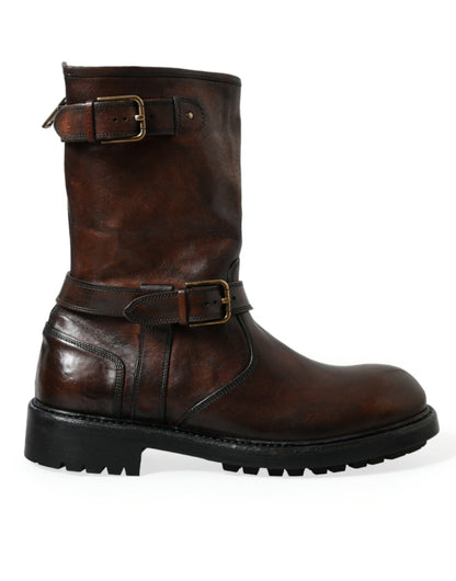 Elegant Mid Calf Leather Boots for Men