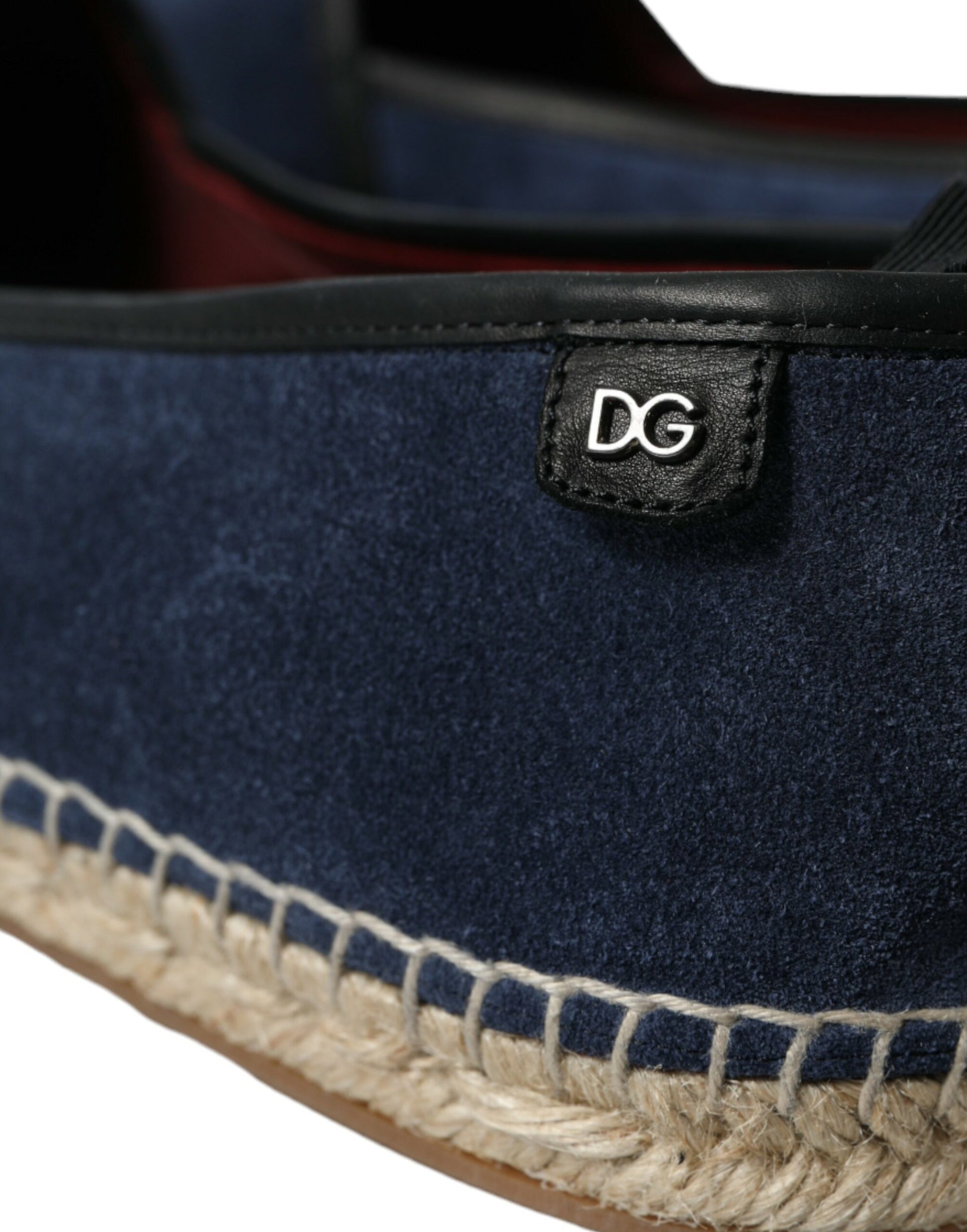 Elegant Navy Suede Leather Espadrilles