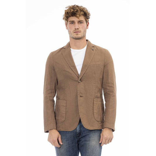 Brown Linen Men Blazer