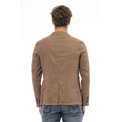 Brown Linen Men Blazer