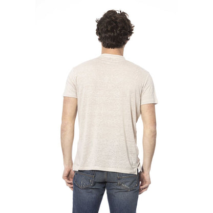 Beige Linen Men T-Shirt