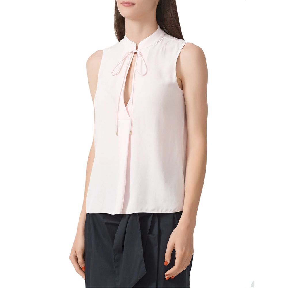 Elegant Sleeveless Viscose Blouse with V-Split