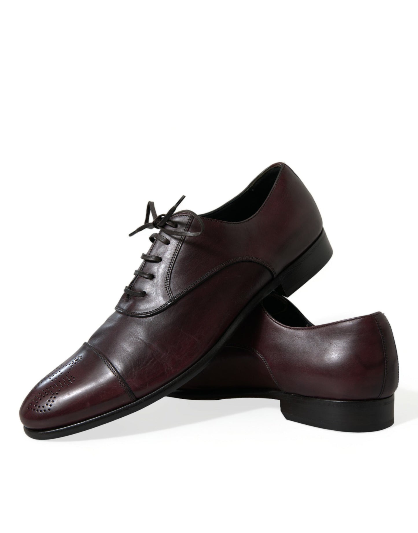 Elegant Burgundy Leather Derby Shoes