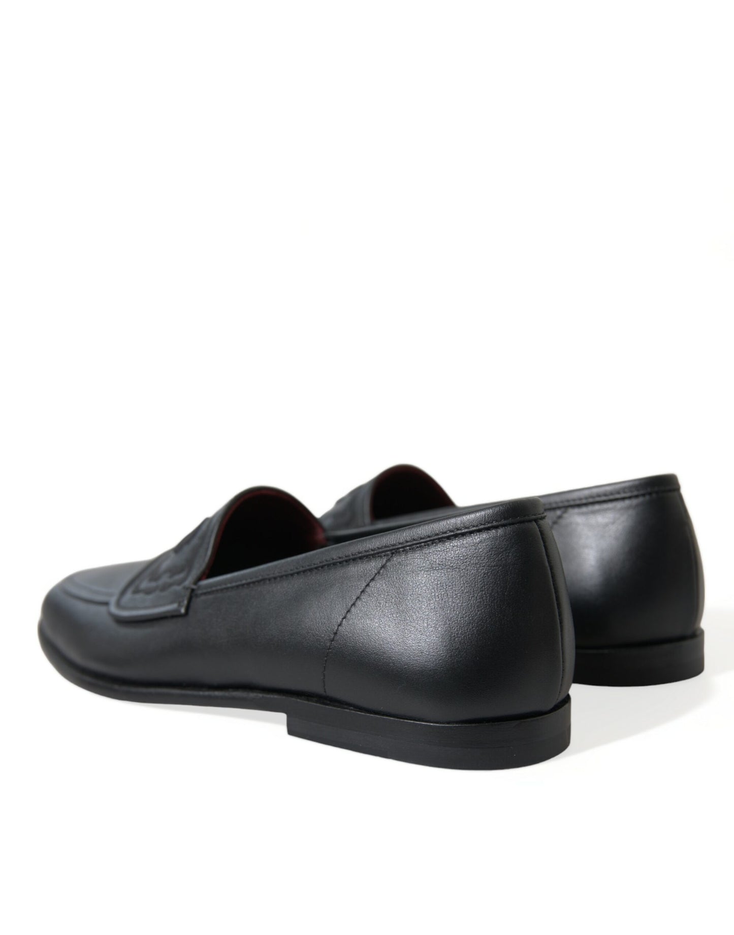 Elegant Black Embroidered Loafers