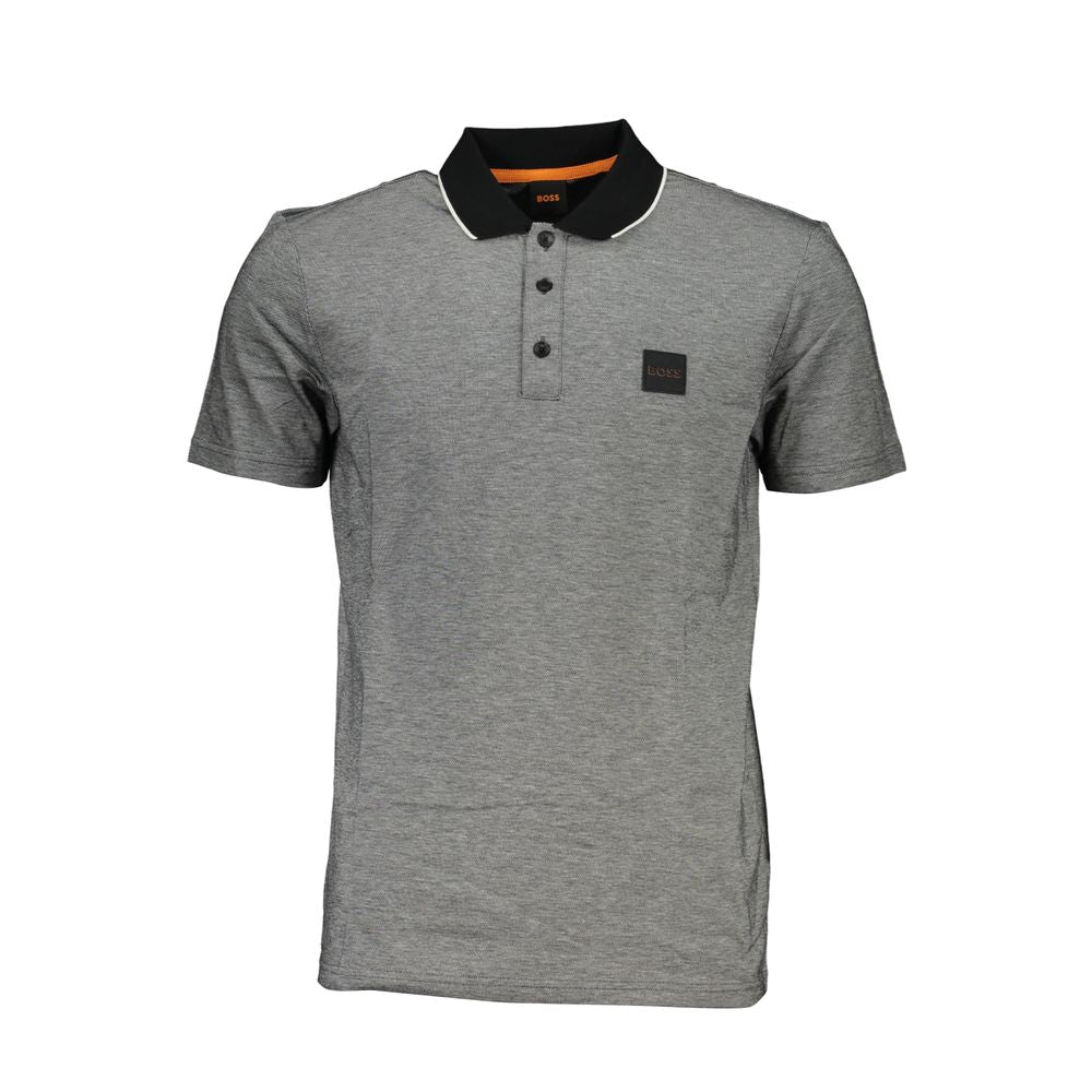 Black Cotton Men Polo Shirt