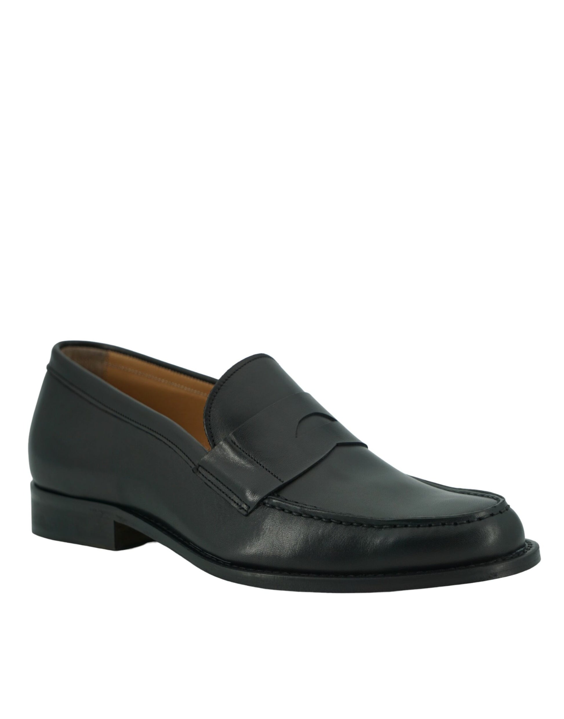 Elegant Black Calf Leather Loafers for Men