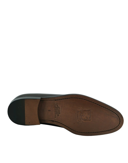 Elegant Dark Brown Calf Leather Loafers