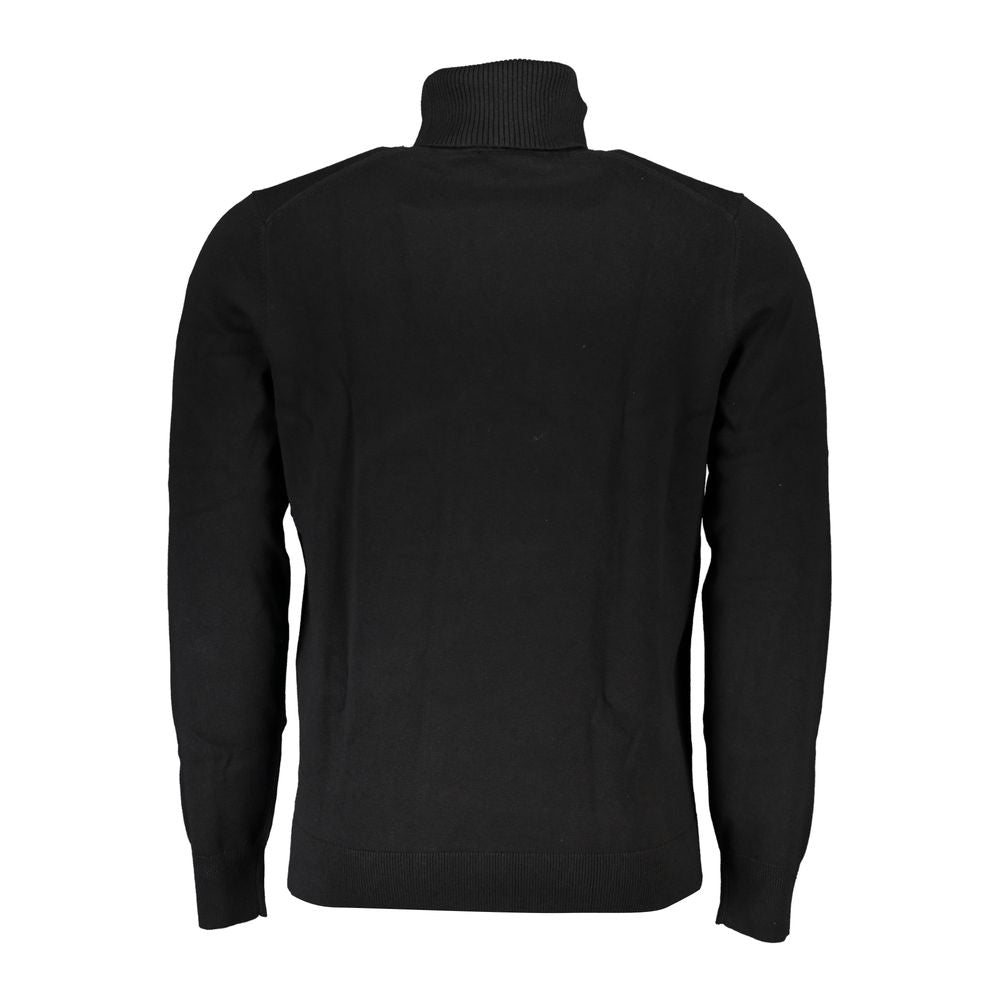 Black Cotton Men Sweater