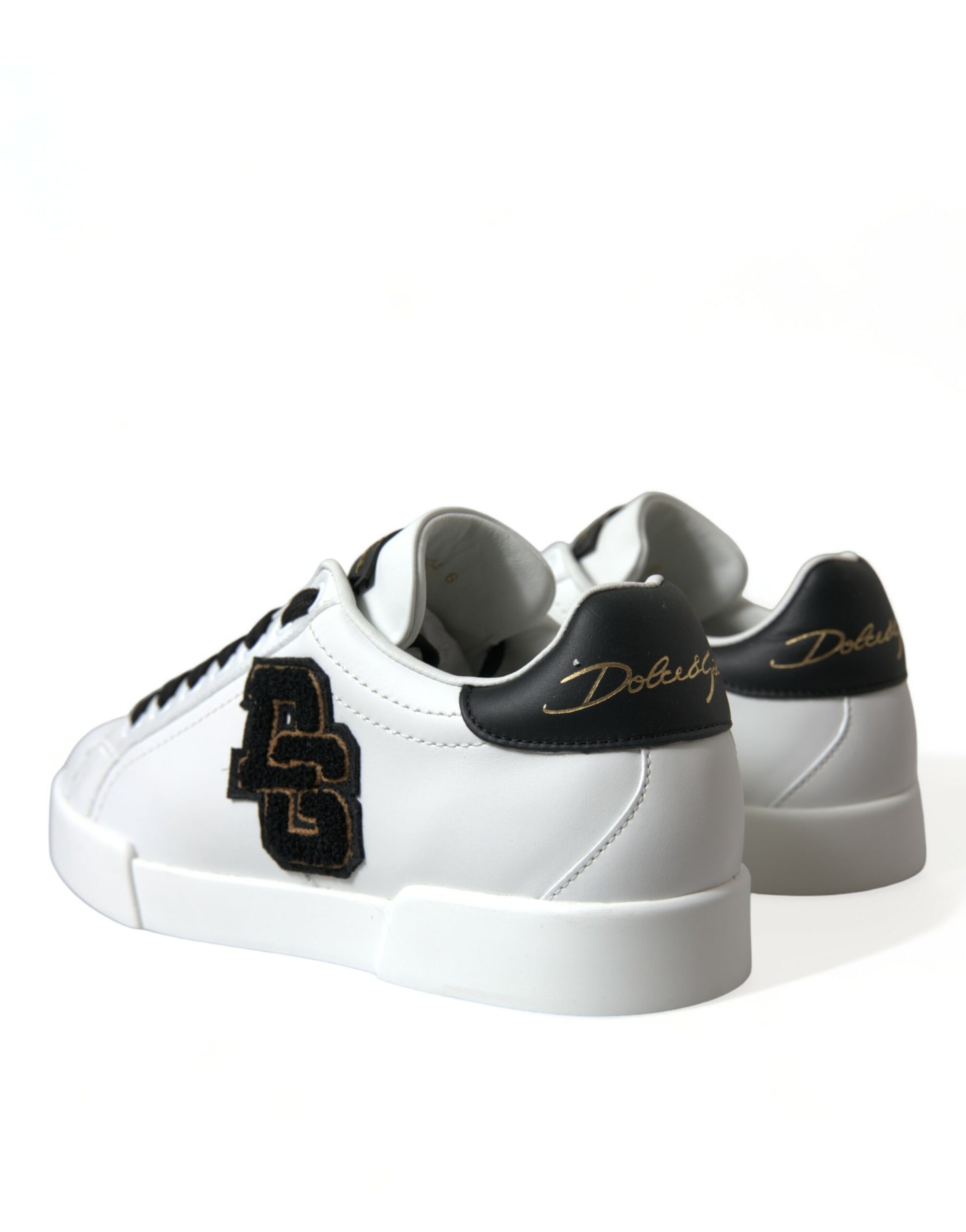 Black & White Leather Low Top Sneakers