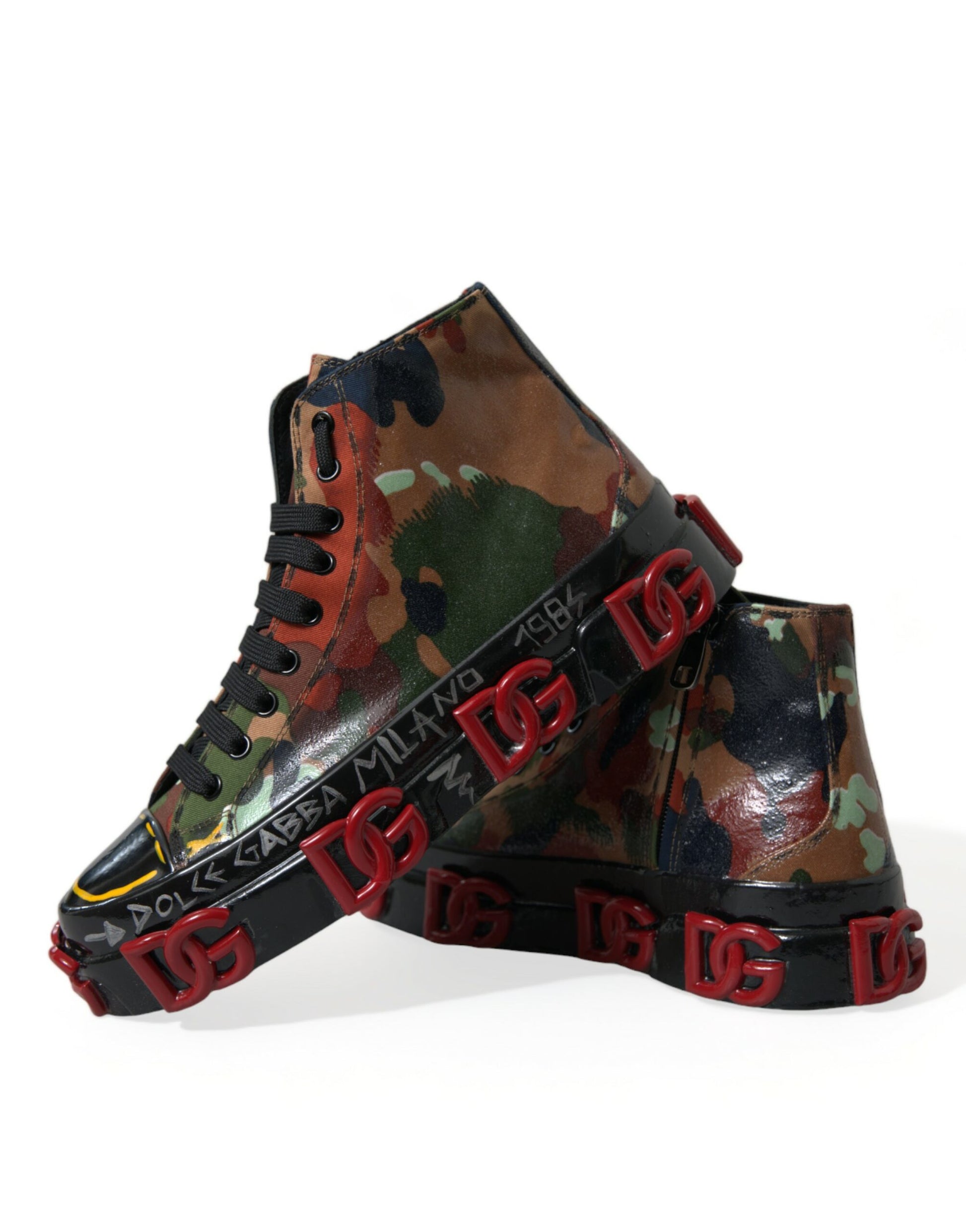 Multicolor High-Top Sneakers with Luxe Appeal