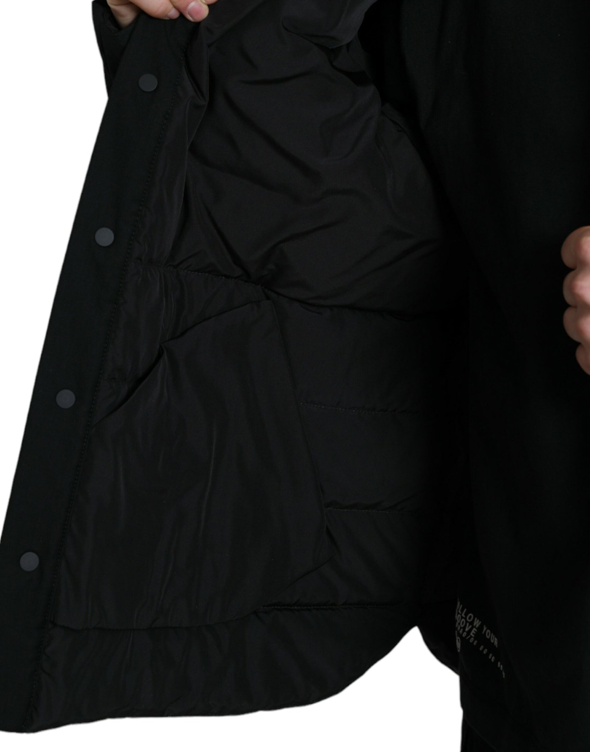 Elegant Black Padded Parka Jacket