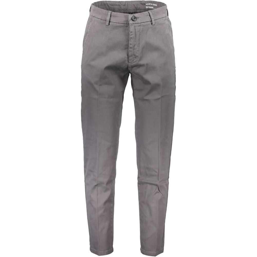 Chic Gray Slim Fit 4-Pocket Trousers