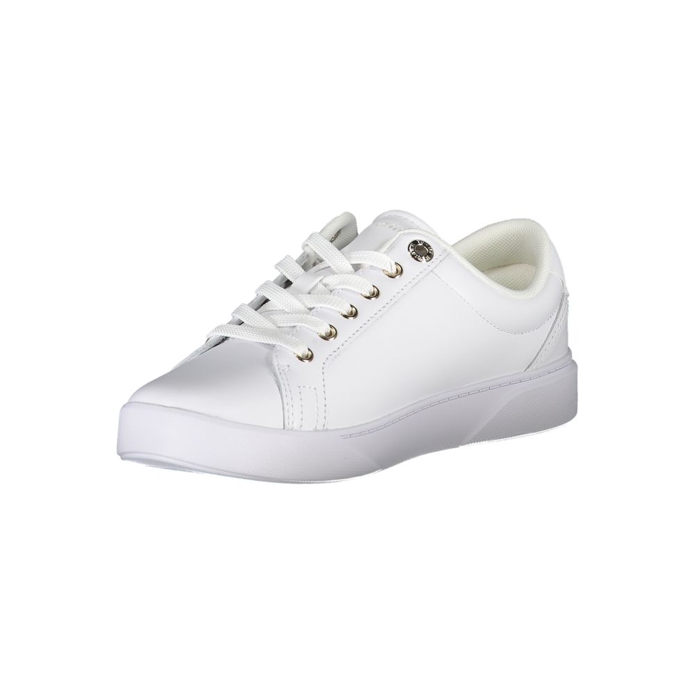 Elegant White Lace-up Sneakers