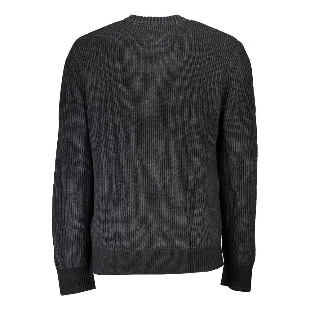 Black Cotton Men Sweater