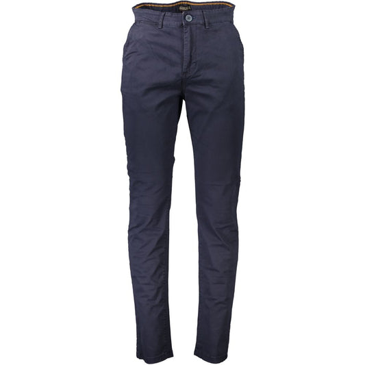 Chic Blue Cotton Stretch Trousers