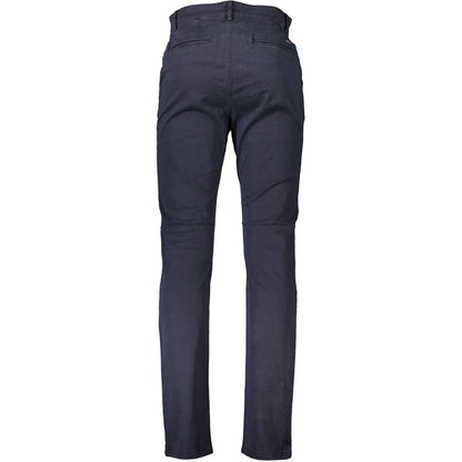 Chic Blue Cotton Stretch Trousers