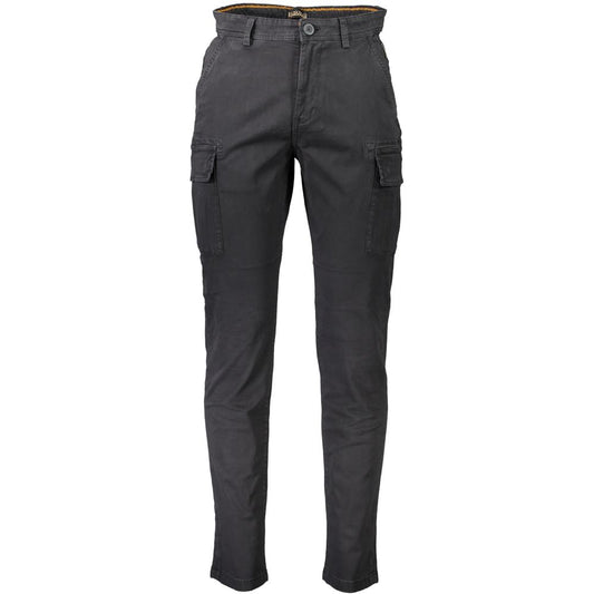 Sleek Black Cotton Blend Trousers