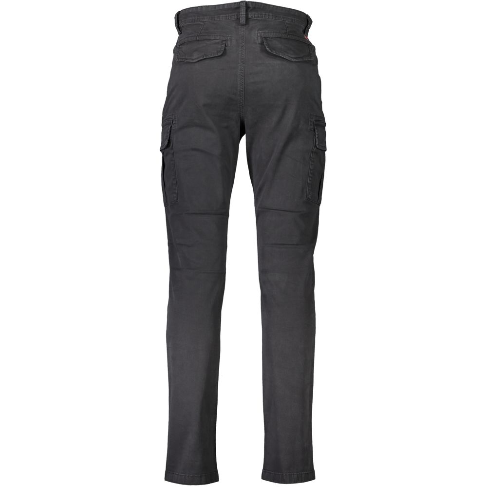 Sleek Black Cotton Blend Trousers