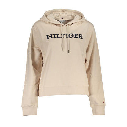 Elegant Beige Hooded Sweatshirt