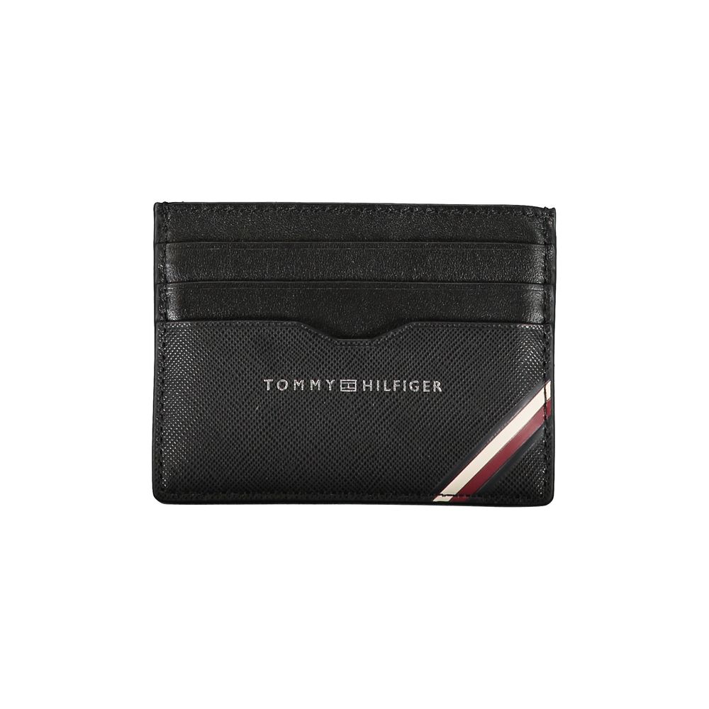 Sleek Leather Card Holder with Contrast Details