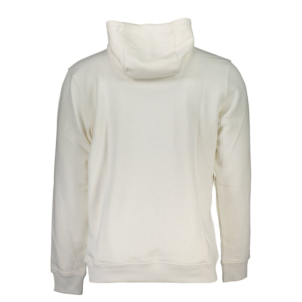 Chic White Hooded Fleece Sweatshirt