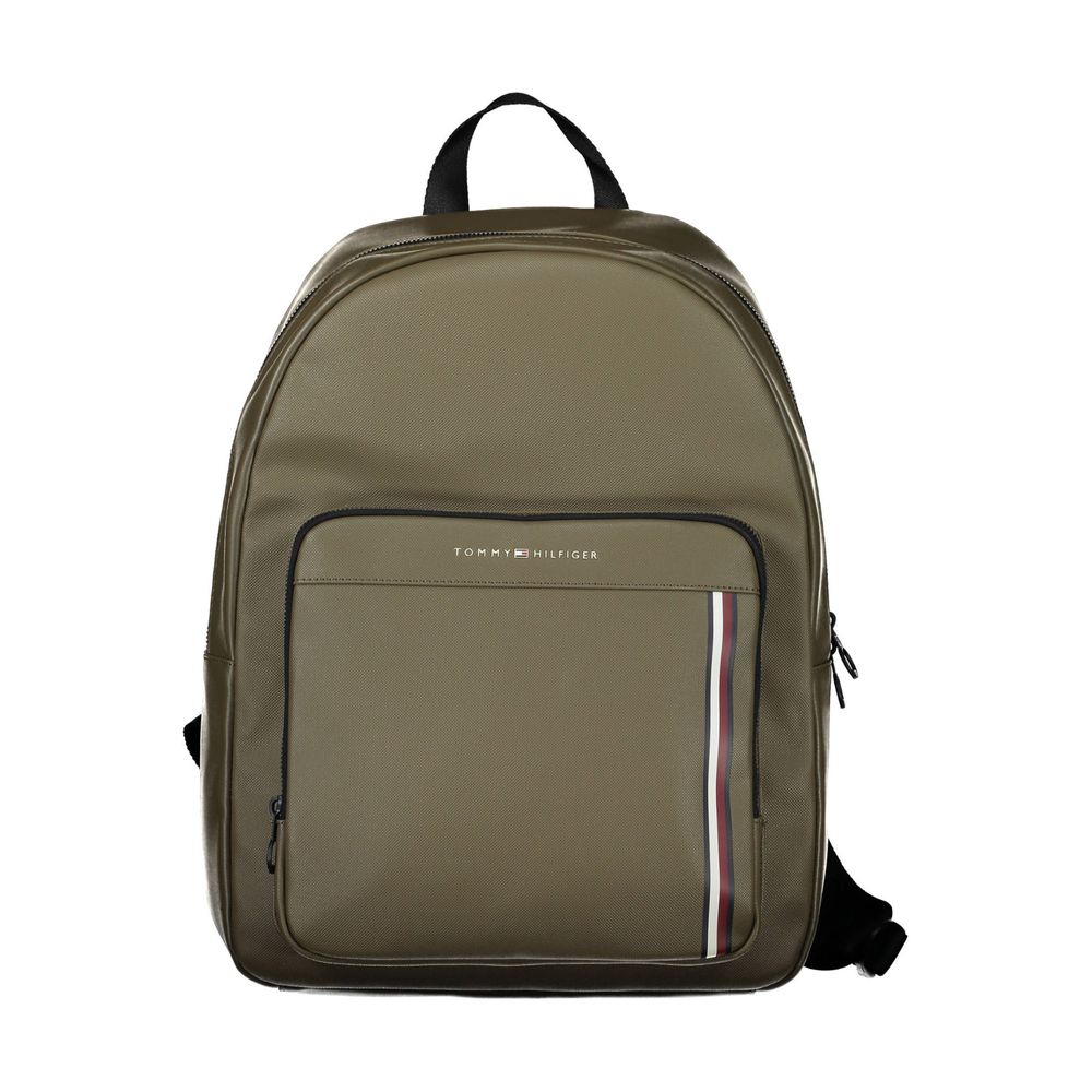 Elegant Green Laptop Backpack with Logo Detail