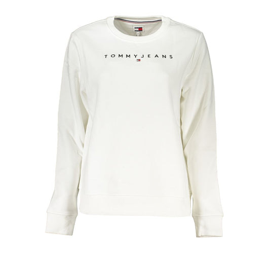 Chic White Fleece Embroidered Sweatshirt