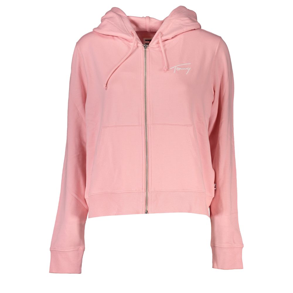 Elegant Fleece-Lined Hooded Sweatshirt in Pink