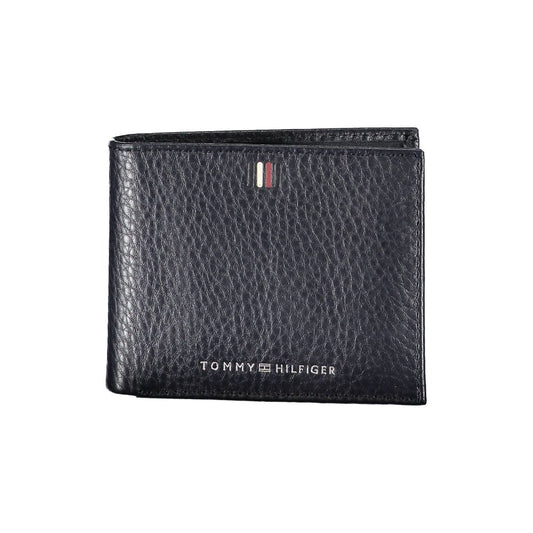 Elegant Blue Leather Wallet with Contrast Details