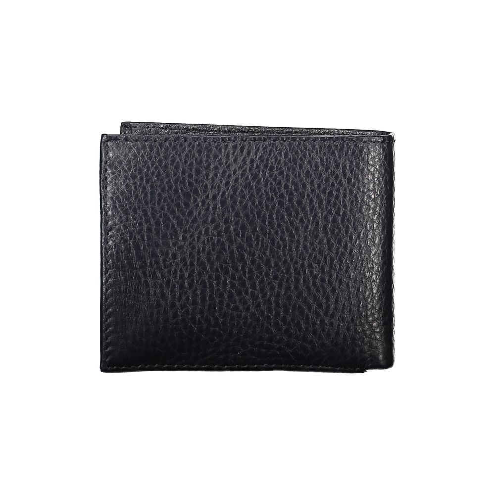 Elegant Blue Leather Wallet with Contrast Details