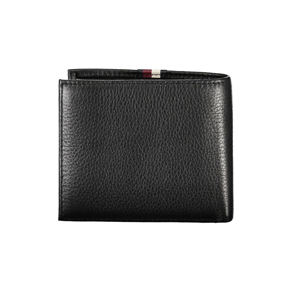 Elegant Black Leather Dual-Compartment Wallet