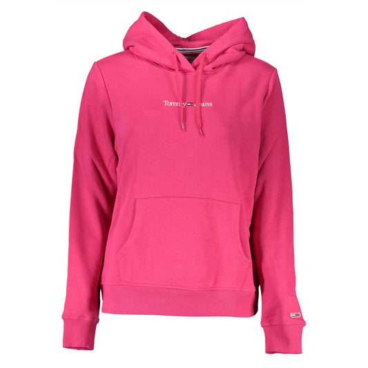 Chic Pink Hooded Sweatshirt with Logo Detail