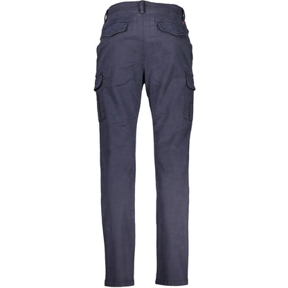 Chic Blue Cotton Stretch Trousers