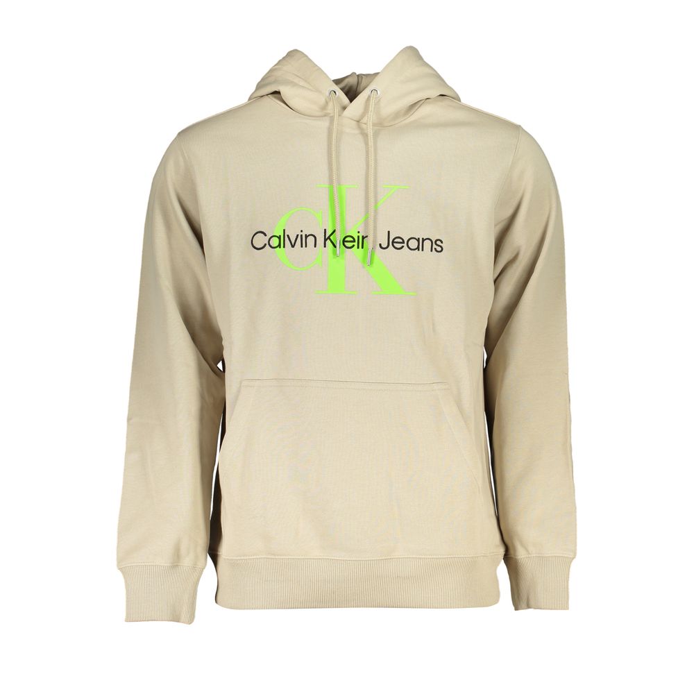 Beige Hooded Cotton Sweatshirt