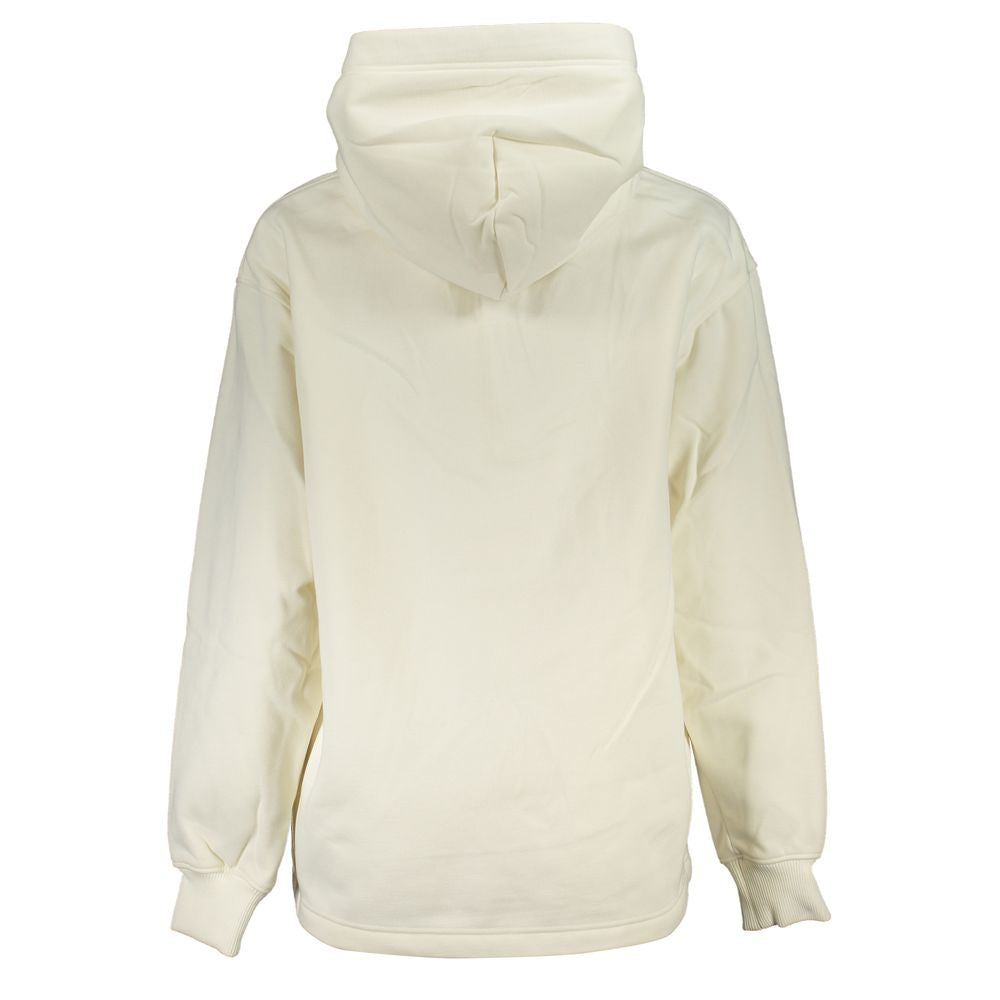 Chic White Hooded Fleece Sweatshirt