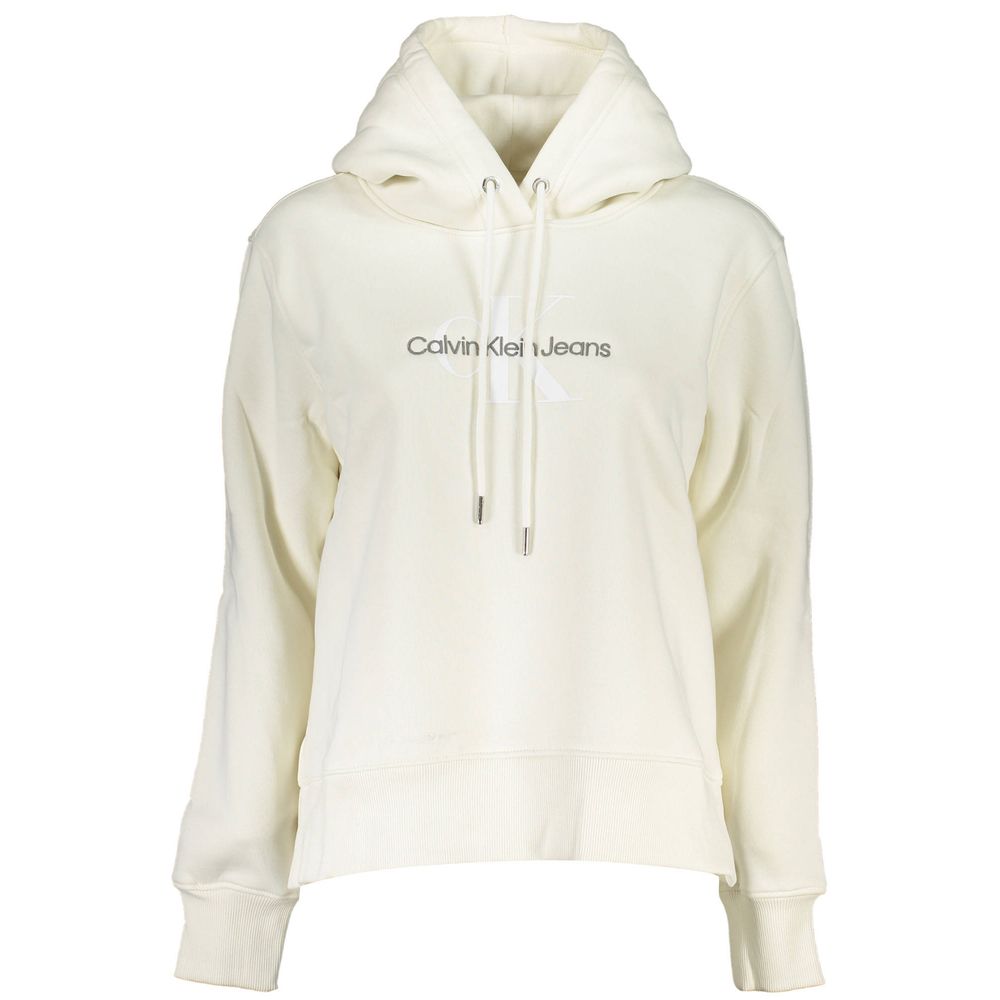 Elegant Fleece Hooded Sweatshirt in White