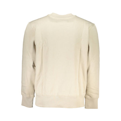 Beige Crew Neck Long Sleeve Sweatshirt