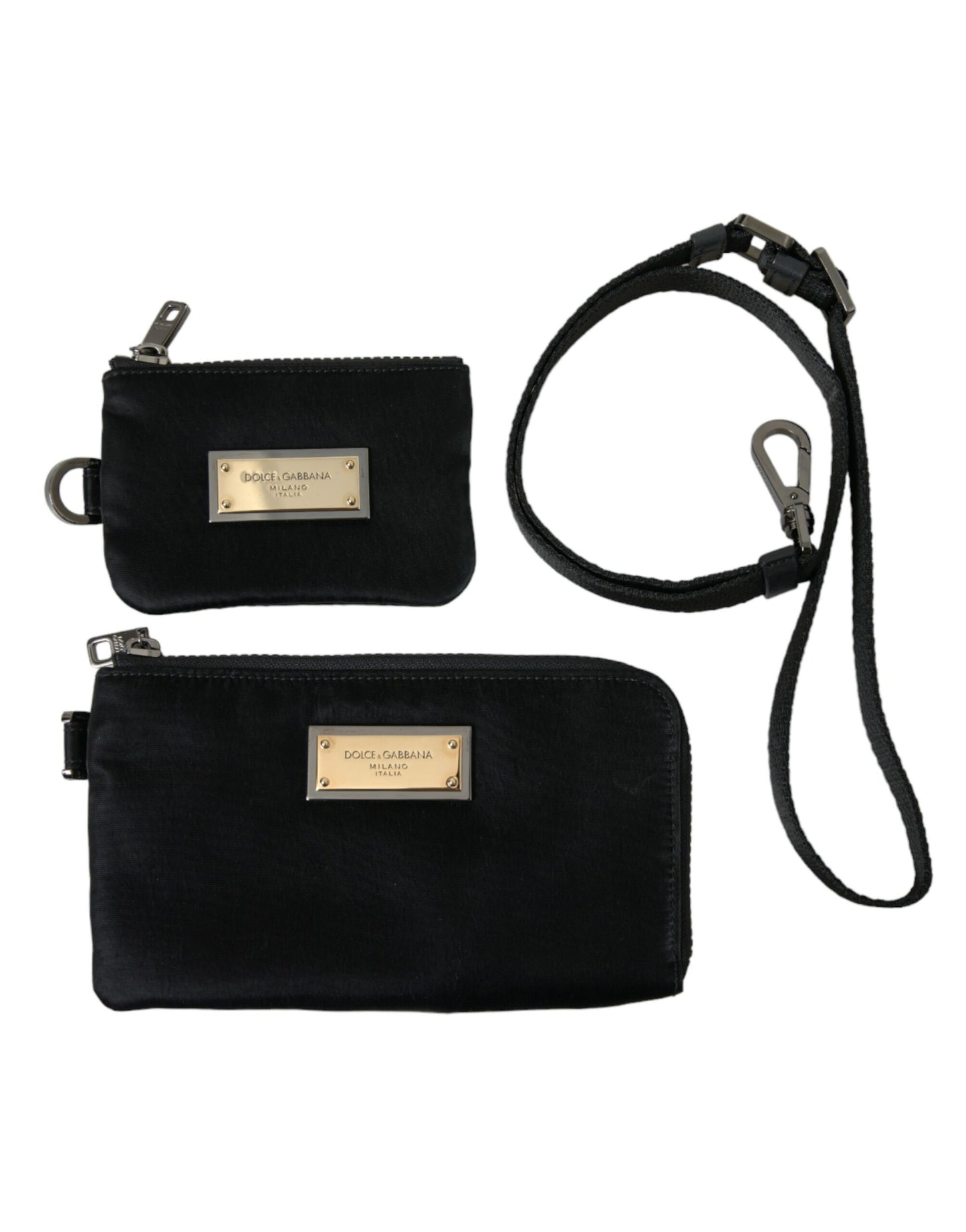 Elegant Black Multifunctional Leather Clutch