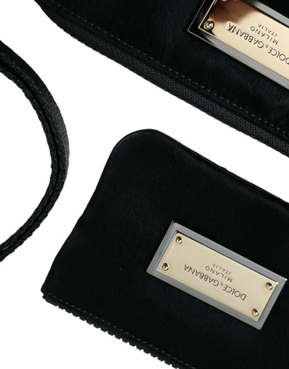 Elegant Black Multifunctional Leather Clutch