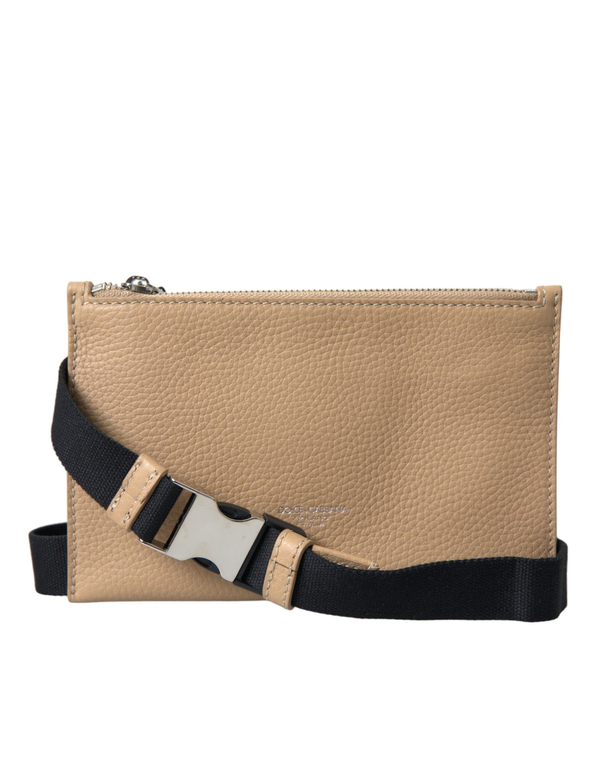 Elegance Redefined Beige Leather Belt Bag