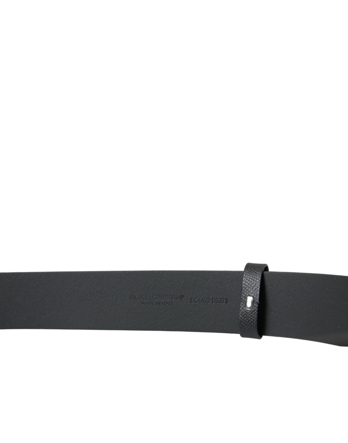 Elegant Black Leather Belt with Metal Buckle