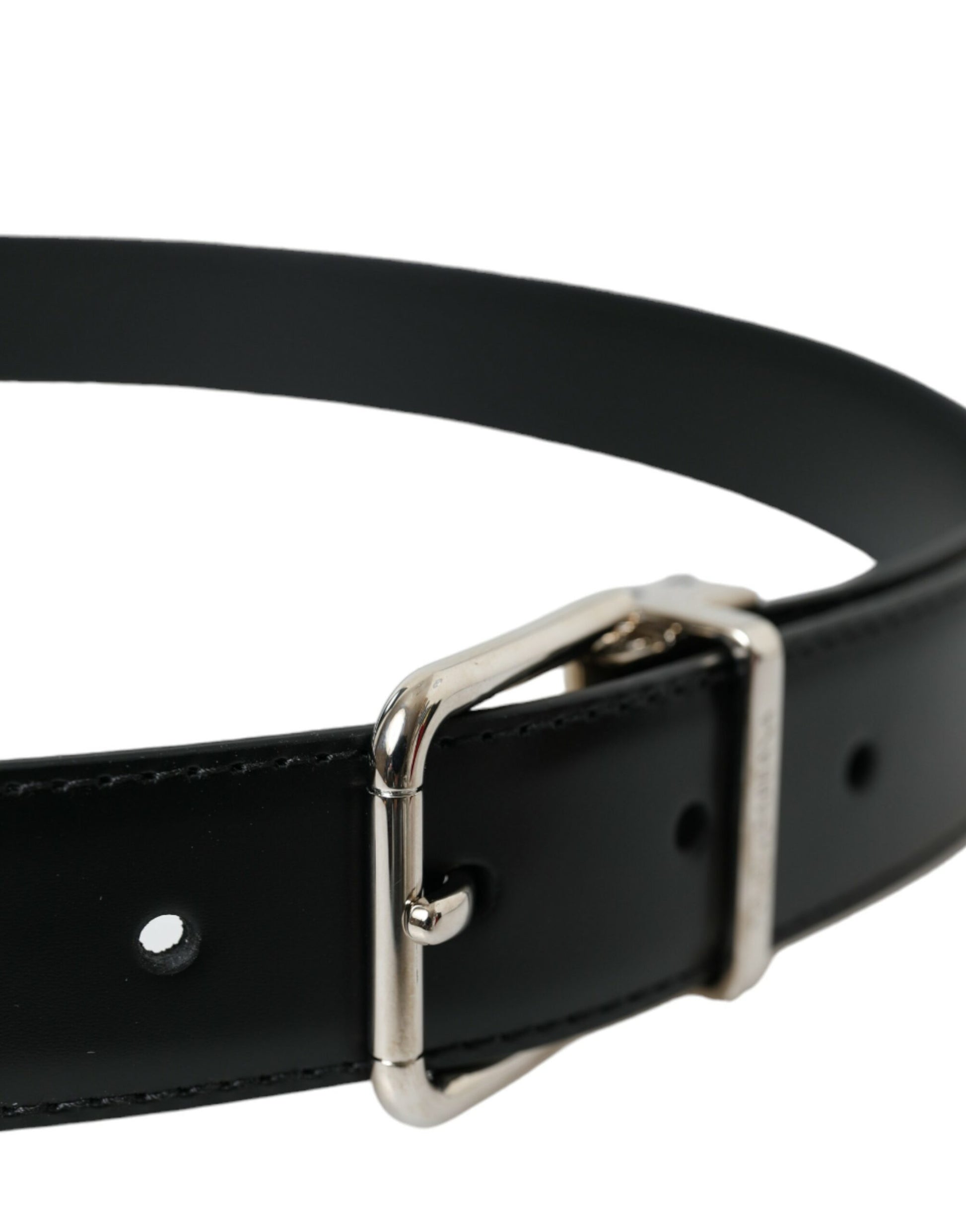 Elegant Black Calf Leather Belt