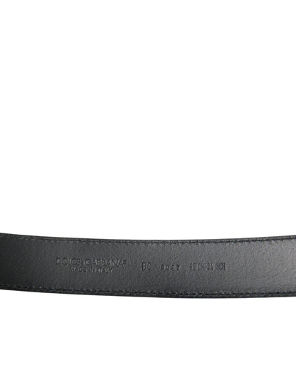 Elegant Black Leather Belt with Metal Buckle