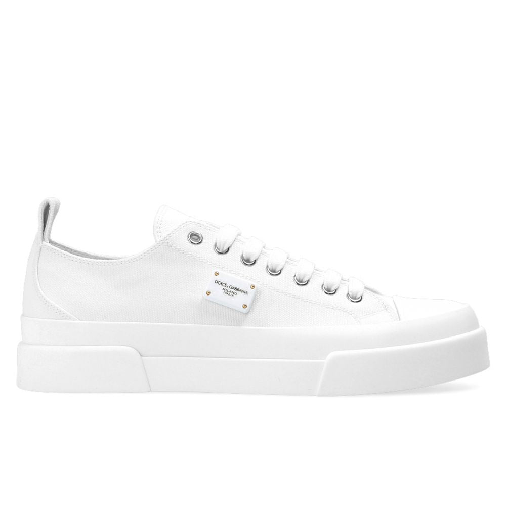 Elegant Canvas and Calfskin Sneakers