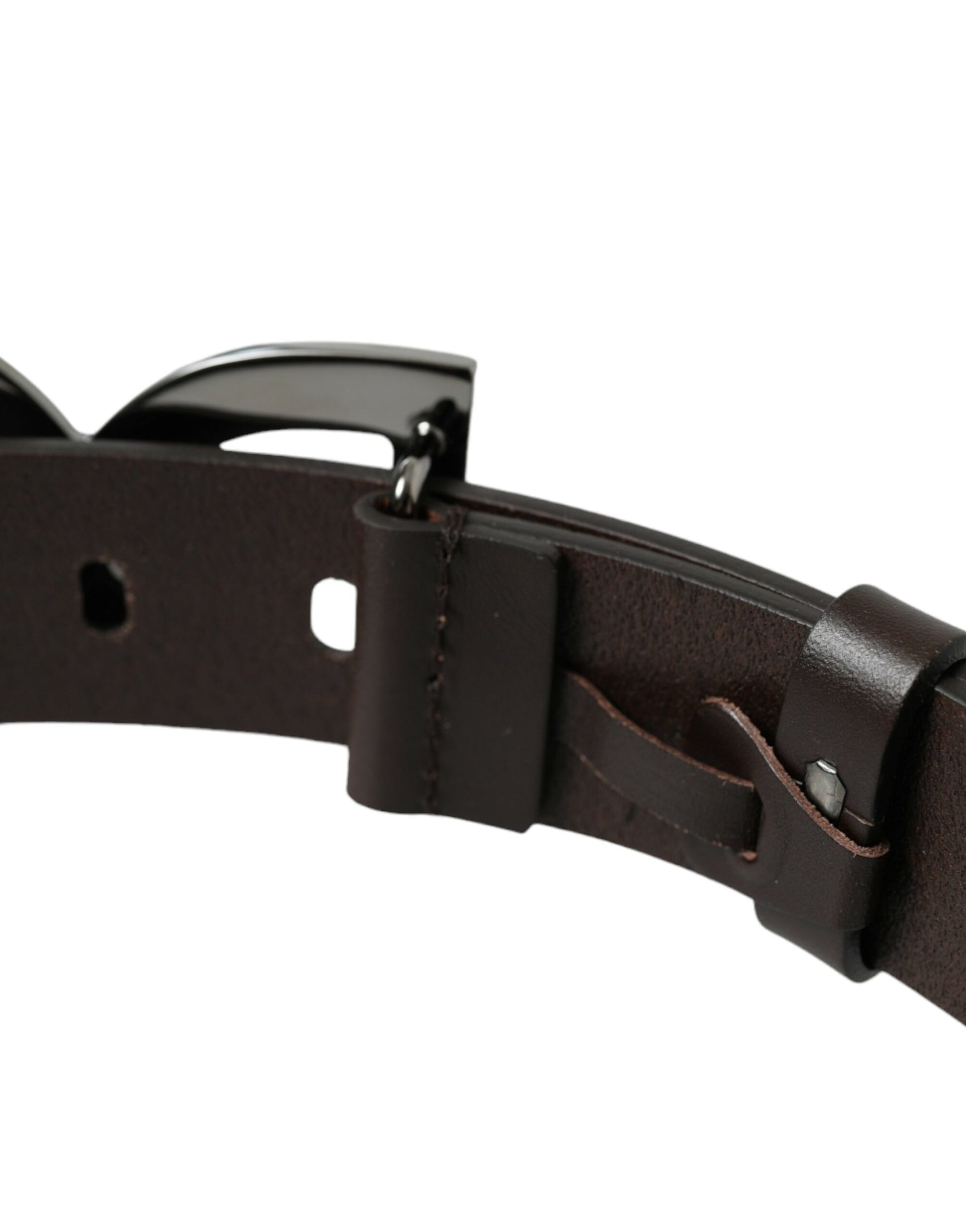 Elegant Dark Brown Leather Belt