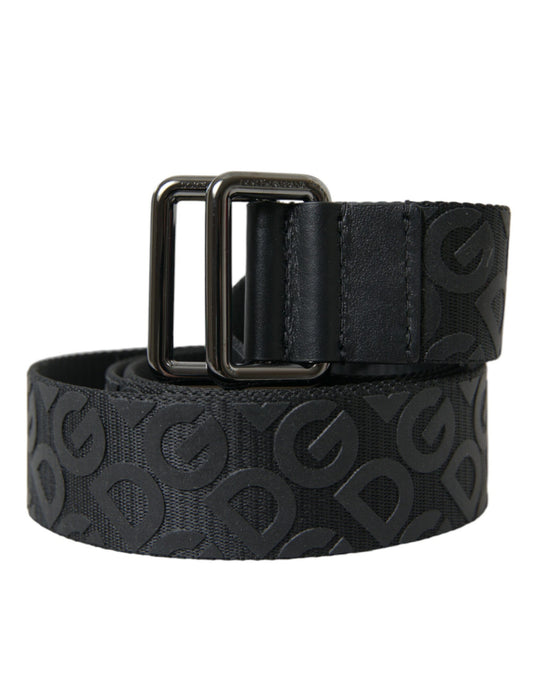 Elegant Black Leather-Blend Belt