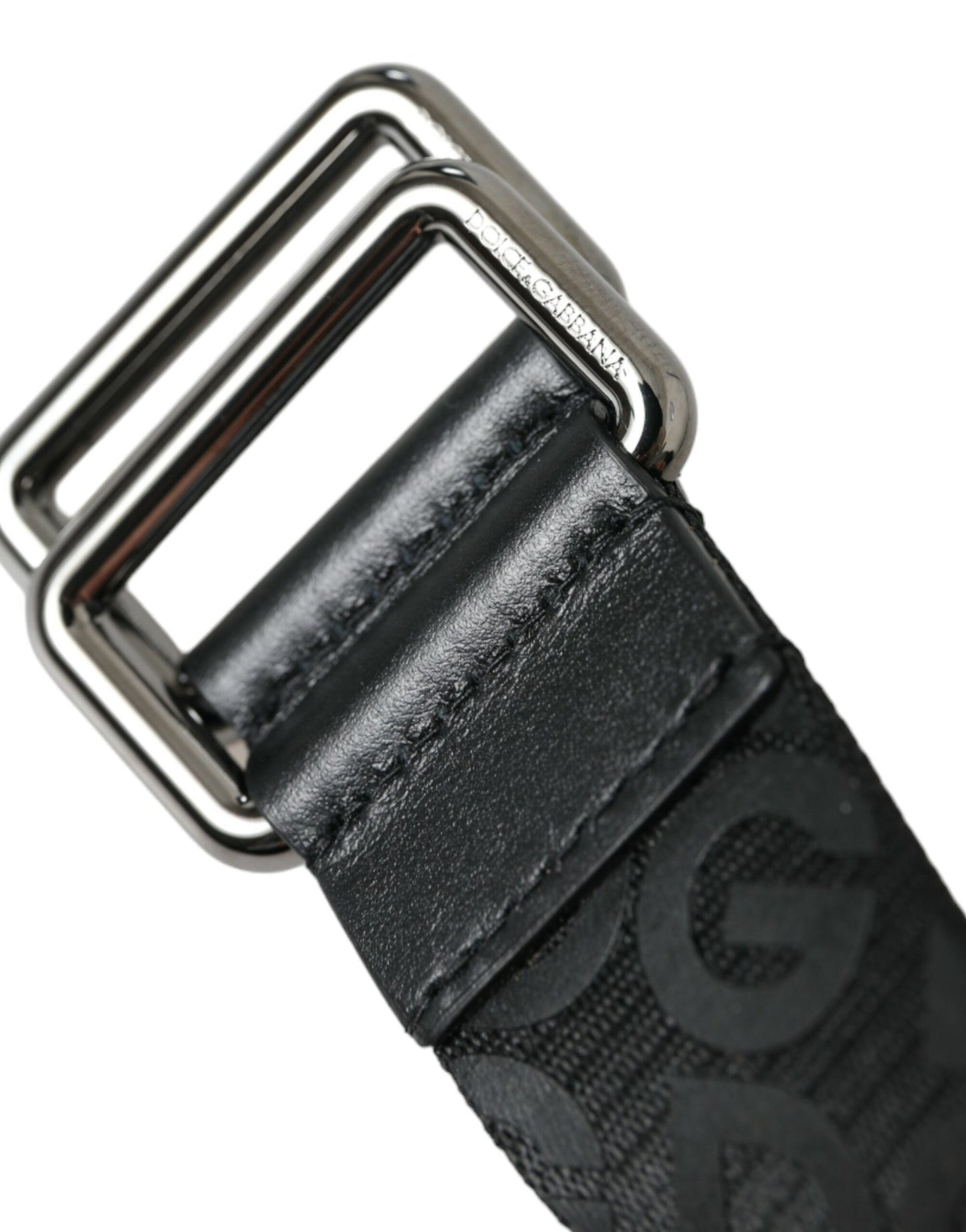 Elegant Black Leather-Blend Belt