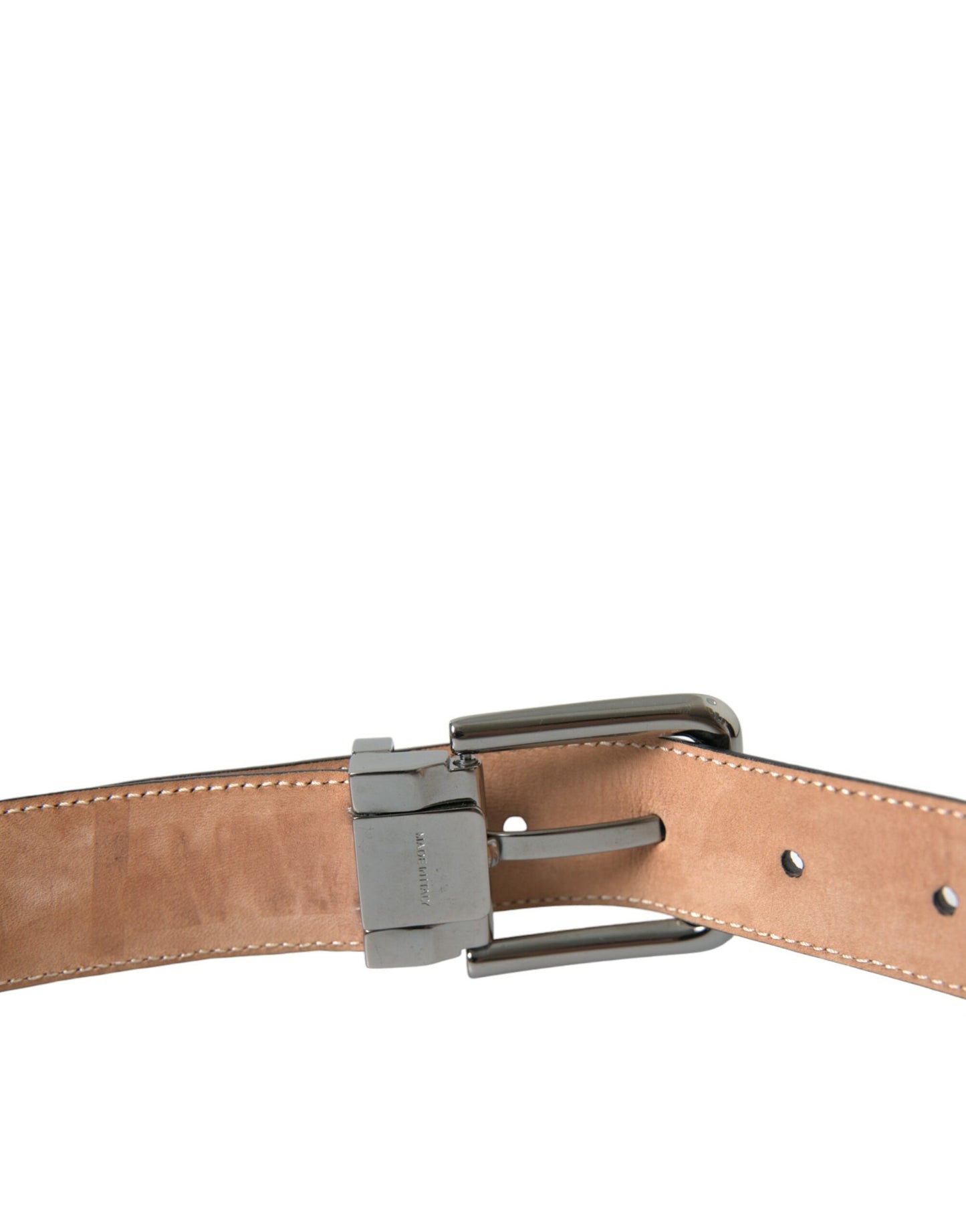 Chic Black Leather Belt with Metal Buckle