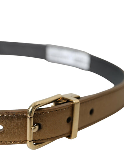 Metallic Gold Leather Belt - Timeless Elegance